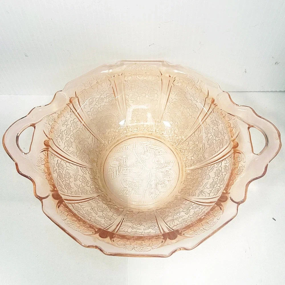 Jeannette‎ Glass Cherry Blossom Bowl 9 Inch Pink Depression Glass